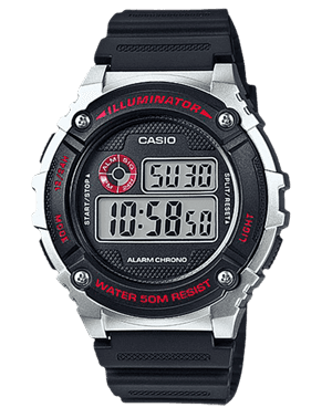 Sportowy zegarek męski Casio W-216H-1C pasek
